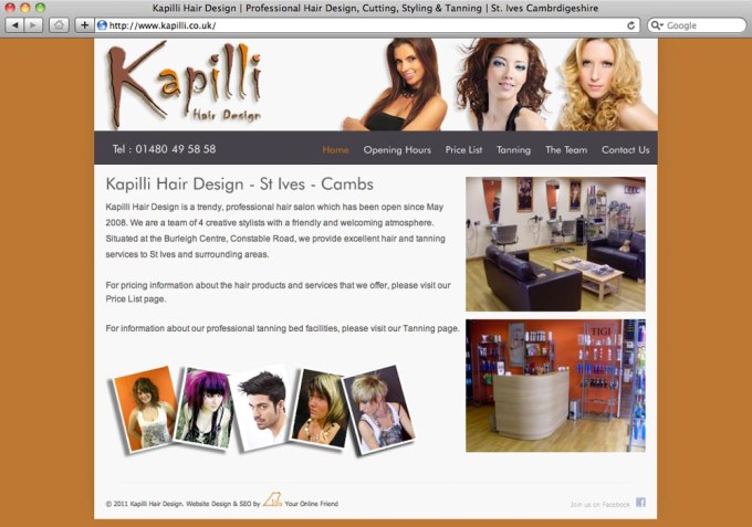 Kapilli Hair Design Website & SEO